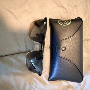 Ray-Ban Black and Gold Sunglasses with Case